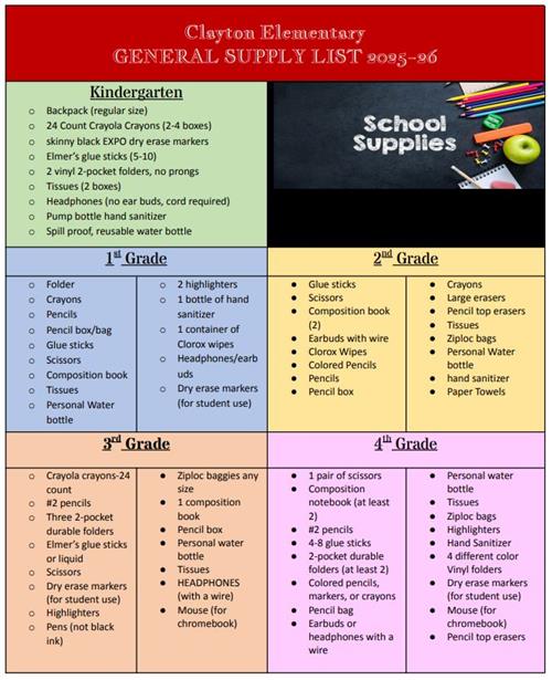 supply list